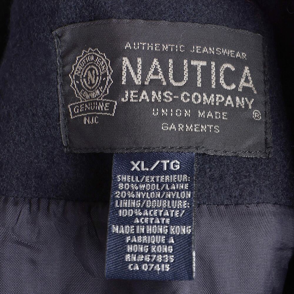 Women's Vintage 90s/Y2k Navy Nautica Double Breasted Wool Trench Coat - XL - Picture 3 of 8